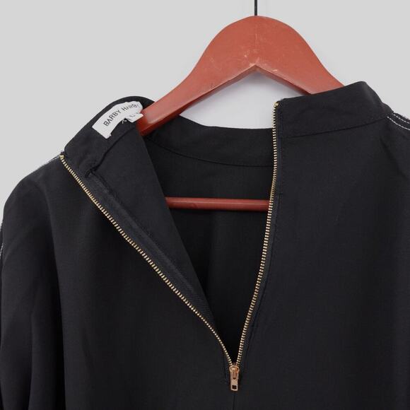 Womens Top Large Black Bell Sleeve Tie Cuff Whimsigoth Fairy Witchy - Picture 8 of 16